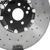 Kit Cakram Rem Keramik Karbon ICOOH Gen 2 dengan Cover Kaliper untuk BMW M3 E46 E92 VW Golf GTI MK5/MK7 Cayman WRX STI GTR R35 Hilux A8