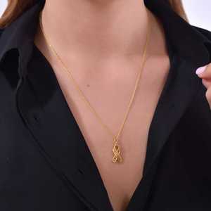 Collar en Forma de Cinta de Plata de Ley 925, Chapado en Oro de 14K y Rodio, Moderno, con Circonita, Moissanita, Diamante, Perla y Oro Rosa - Product Image 1