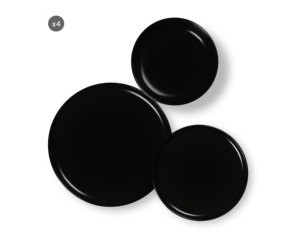 Dinnerware Set 12 Plates Black & White Round Ceramic Plates Elegant & Minimalist Design Matte Finish Nordic by Excelsa - Product Image 1
