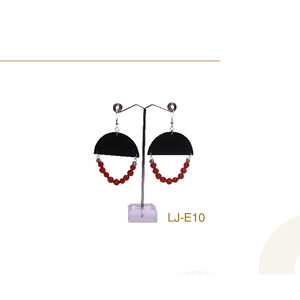 Boucles d'Oreilles Pendantes en Bois et Cuir PU pour Femmes, Style Ferme Occidentale, Design, PSDS - Product Image 1