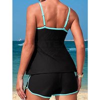 Set Baju Renang Wanita 2-Potong, Bahan Spandex/Polyester Ringan, Dapat Disesuaikan, Cepat Kering, Bernapas, Ramah Lingkungan