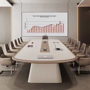 2024 New <strong>Oval</strong> Modern Simple <strong>Wooden</strong> Conference Table Multi-Person Meeting Negotiation Table Meeting Room <strong>Desk</strong> - Product Image 2