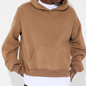 Sweat à capuche oversize en molleton français 100% coton pour homme, épaules tombantes, double ourlet, sweat à capuche d'hiver, style tendance du printemps - Product Image 3