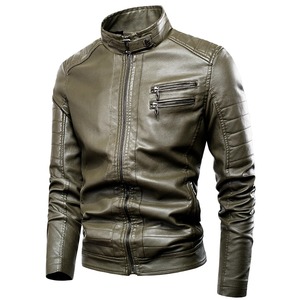 Men's Leather Jacket for Biker <b>Distressed</b> Genuine Lambskin <b>Top</b> Quality Material Parka jacket for men - Product Image 2