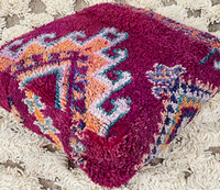 Coussin en laine style marocain, oreiller en denim fait à la main pour le sol et le pied