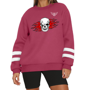 เสื้อสเวตเชิ้ตคอกลมโอเวอร์ไซส์ผ้าฟลีซปักลายกราฟิกคุณภาพสูงสำหรับผู้หญิง พร้อมโลโก้แบบกำหนดเอง - Product Image 3