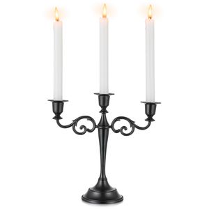 Candélabre élégant en métal argenté avec gouttelettes de cristal pour la décoration de la maison de luxe et la célébration de mariage - Product Image 6