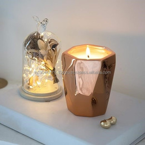 Luxury Geometrical Custom Logo Gold Metal Jar Candle in Affordable Price - Product Image 2