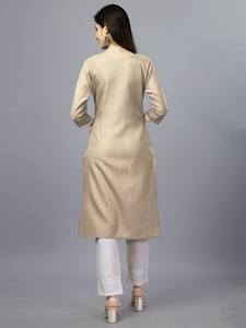 Kurti Informal de Algodón con Textura Mágica, Completamente Cosido, con Bordado Intrincado para Moda India y Pakistaní, Hecho de Rayón - Product Image 3