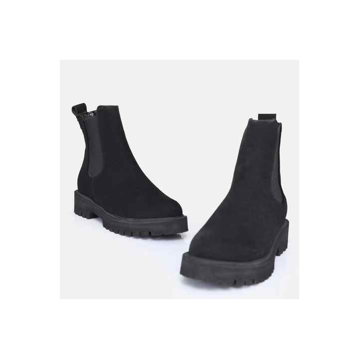 BIG SIZE WOMEN'S EVA SOLE BOOTS BLACK SUEDE 41-42-43-44