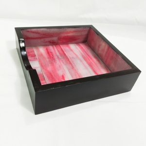 <b>Large</b> Resin Serving Tray with Wooden <b>Frame</b> Handmade Epoxy Art Tray for Coffee Table, Kitchen, Dining, Decorative Organizer Tray - Product Image 4