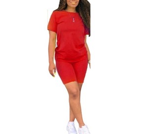 Personnalisé printemps 2024 décontracté femmes shorts ensembles vêtements de sport 2 pièces ensemble court femmes customMade deux pièces t-shirt et shorts ensembles - Product Image 4