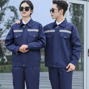 Customized Long-Sleeved Cotton Breathable Reflective Strip High Visibility CE Certified Workwear Auto Repair Clothes for - Product Image 4