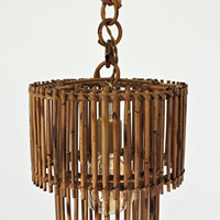 Lustre en bambou tissé à la main pour décoration rustique et bohème, abat-jour pour la maison ou la cuisine