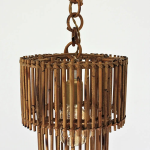 Pantallas colgantes Vintage antiguas, cubiertas de luz de bambú rústicas y de lujo, decoración de ratán tejido para uso en interiores en el hogar, hoteles, cafeterías - Product Image 3