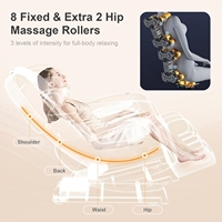 Sillón de Masaje de Cuerpo Completo con Gravedad Cero, Bolsas de Aire, Control por Aplicación, Altavoz Bluetooth e Intensidad Ajustable