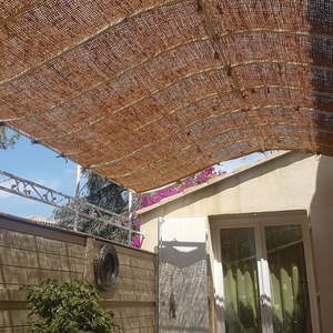 Parasol anti-UV en fibre de coco tressée à la main - Rectangulaire - Taille personnalisée - Eco2go Vietnam - Utilisation en serre ou sur la plage - Couleur naturelle 4-5mm - Product Image 1