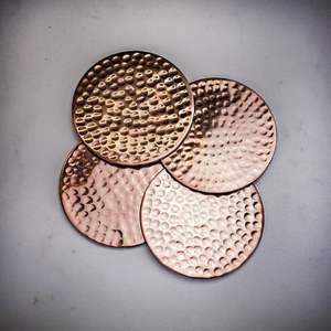 Top Demanding Brass <b>Coasters</b> Hammered Solid Brass <b>Coasters</b> Handmade Copper <b>Coasters</b> <b>for</b> <b>Drinks</b> Tabletop Decorations Best Price - Product Image 4