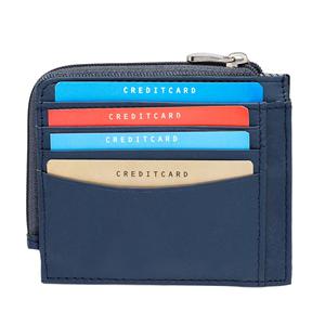 Cowhide ที่ใส่บัตรแฟชั่นสำหรับผู้ชายที่ใส่บัตรเครดิตช่องใส่บัตรประจำตัวหนัง PU แบบมินิมอลขนาดเล็กออกแบบโลโก้ได้ตามต้องการ - Product Image 6