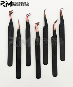 RMI modèle chaud pince à épiler durable ensemble poignée noire Rose or pointe extension pince à épiler Volume parfait cils poignée pince à épiler - Product Image 6