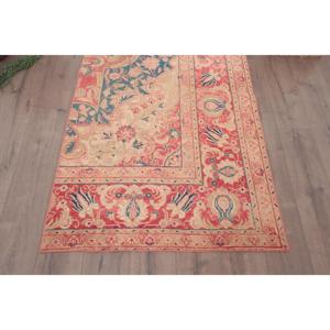 Alfombra Turca, Alfombra Decorativa de 3.4x5.6 pies, Alfombra Vintage de Lana con Parches Rojos - Product Image 2