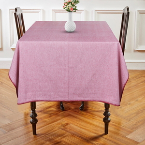 Tamaños personalizados 100% mantel de algodón con chambray Rosa 90x90cm 165Gsm tejido por fabricante indio - Product Image 1