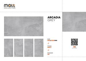 Azulejos vitrificados de porcelana esmaltada de 600x1200mm Arcadia Gris Acabado mate A + Grado 2x4 pies Azulejos de pared y suelo - Product Image 2