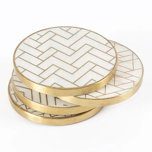 Sous-verres en pierre de marbre de conception moderne de qualité supérieure pour des tapis et des tampons utilisation de restaurant de bureau à domicile - Product Image 4