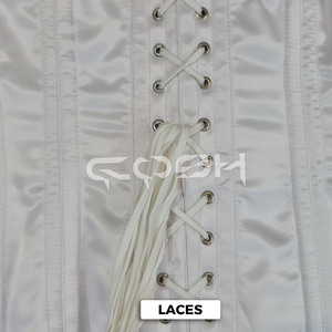 Top Corsé de Satén Blanco para Dama de Honor con Varillas de Acero y Cierre de Broche Frontal - Product Image 4