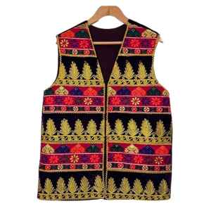 Afghan Kuchi Hommes Casual Plus Size Vêtements Multicolore Fil Design Brodé Respirant Taille Manteaux pour Hiver Extérieur Porter - Product Image 1