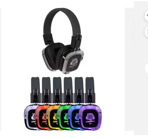Auriculares FG Talent Silent Disco Prism con cambio de color, paquete de 40 con 2 transmisores portátiles - Product Image 1