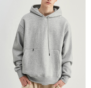 Sweat à capuche rétro en laine épaisse personnalisé pour hommes coton mélangé de haute qualité Streetwear surdimensionné et lourd brodé 3D Long hiver - Product Image 4