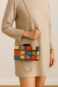 Bolso de Mano de Lujo Hecho a Mano, Duradero, Ecológico, Ligero, de Madera y Resina, con Cadena Cruzada, Logotipo Personalizado, Bolso de Noche para Mujer - Product Image 2