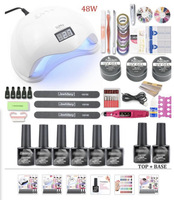 Kit Complet Professionnel de Lampes LED UV Personnalisées pour Vernis à Ongles Gel, Fournitures d'Art Manucure pour Salon, avec Boîte de Embouts de Ponceuse à Ongles