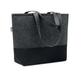 Bolsas de Compras Promocionales Sostenibles Duo INDICO de Fieltro RPET para Merchandising - Product Image 1
