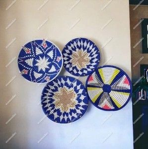 Boho เป็นมิตรกับสิ่งแวดล้อมตกแต่งบ้านหัตถกรรมหญ้าทะเลเก็บผนังแขวนตะกร้าหวายไม้ไผ่หัตถกรรมตกแต่ง Art-Themed - Product Image 4