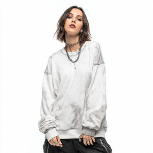Men Printed Embroidered Stonewashed Oversized Fleece Crew Neck Winter <b>Sweatshirt</b> - Product Image 3