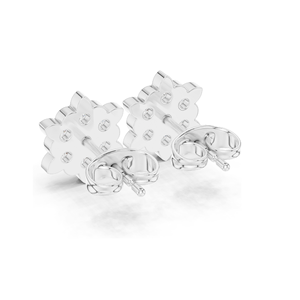 Impresionantes Pendientes de Diamantes Florales, 0.64 CT, Diamantes de Laboratorio, Claridad VVS-VS EF, Oro de 18KT, 14KT, 10KT y Plata 925, Rosa - Product Image 5