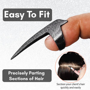 Outils d'extension de cheveux Anneau de sectionnement de doigt de séparation de cheveux réglable pour tresses de point Matériau durable Revêtement antidérapant - Product Image 5