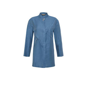 เสื้อทูนิควินเทจผ้าป๊อปลิน คอจีน แต่งกระดุม - Product Image 1