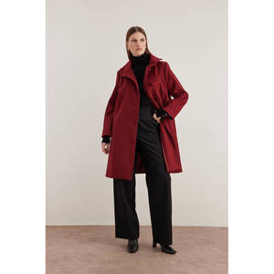Robe asymétrique tissée bordeaux - Product Image 1