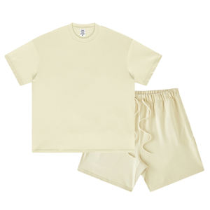 Conjunto de camiseta y pantalones cortos de lujo blanco de diseñador de logotipo personalizado de calidad superior para hombre 2 conjunto corto de verano de dos piezas camiseta para hombre - Product Image 1