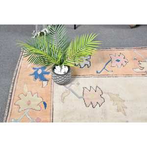 พรมโพลีเอสเตอร์สีชมพูสีฟ้าคลาสสิกขนาด5.2x7.7ฟุตสไตล์ตุรกีสำหรับห้องนั่งเล่นและห้องนอนลายปริศนาสี่เหลี่ยมผืนผ้าสี่เหลี่ยมผืนผ้า - Product Image 2