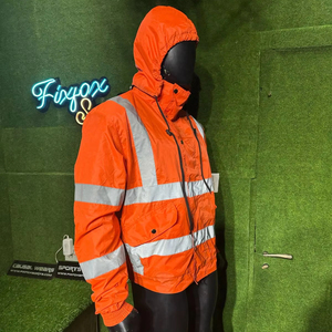 Gilet de sécurité haute visibilité, hiver, lourd, haute visibilité, imperméable, coton, ANSI classe 2, LED flash réfléchissant, vêtements de travail en extérieur - Product Image 1