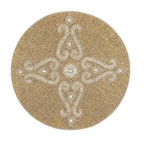 Set de table rond classique vintage perlé 100% fait main Écologique Durable Utilisation à domicile Mariage - Product Image 3