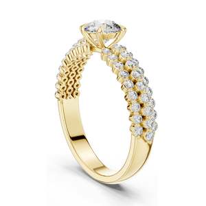 Bague de fiançailles en diamant de laboratoire rond brillant de 1,04 carat, clarté VVS-VS EF, CVD, or 18 carats, 14 carats, 10 carats et argent 925 rose - Product Image 6