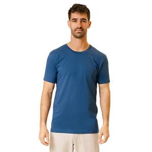 Camisetas de Cuello Redondo para Hombre, Casuales, de Verano, Corte Regular, Básicas, de Manga Corta, Color Azul Clásico, 100% Algodón - Product Image 1