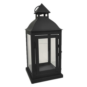 Vintage <b>Lanterns</b> Black Finished Outdoor Metal Table Wedding Decorative Farmhouse <b>Large</b> Hanging Pillar <b>Candle</b> <b>Lanterns</b> - Product Image 2