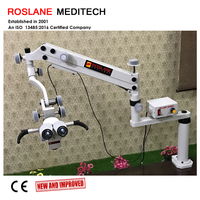 Microscope ophtalmique binoculaire ROSLANE MEDITECH ROM-6, zoom 3/5 étapes, éclairage coaxial, caméra 12MP, aluminium