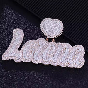 Moissanite a medida 14KT oro sólido colgante collar encantos platino/oro rosa/oro blanco/oro amarillo para joyería única - Product Image 2